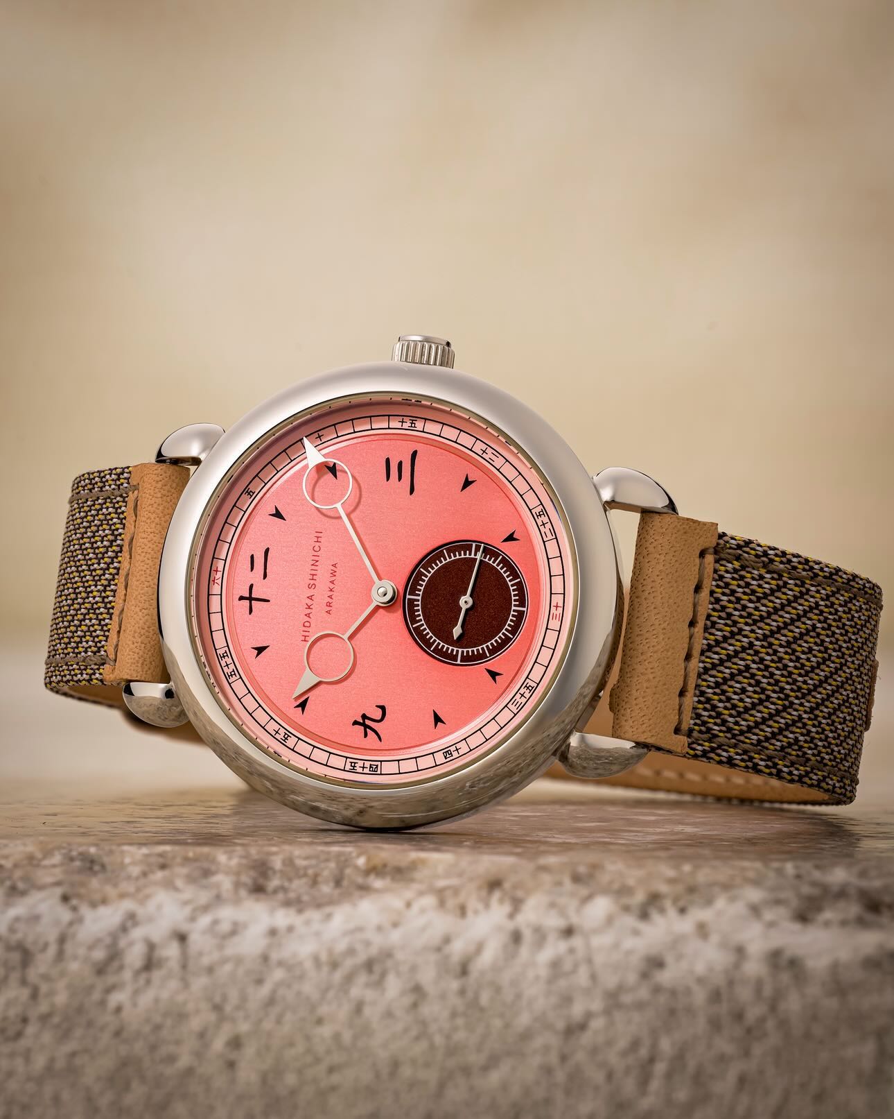 ※Made-to-order　We plan to resume production of Mikawashima around November.　Mikawashima　Super Pink Salmon Kanji Dial　37mm